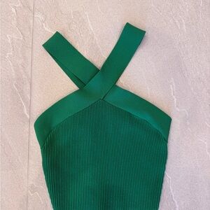 Aritzia Babaton Sculpt Knit Criss Cross Cropped Tank